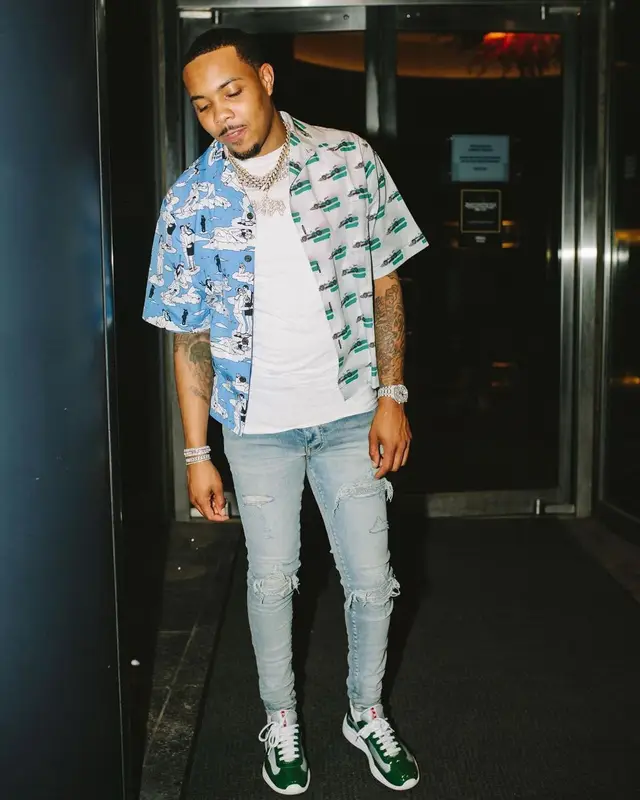 G Herbo outfit in Amiri and Prada, 2021