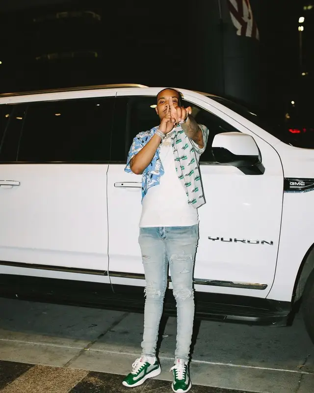 G Herbo outfit in Amiri and Prada, 2021