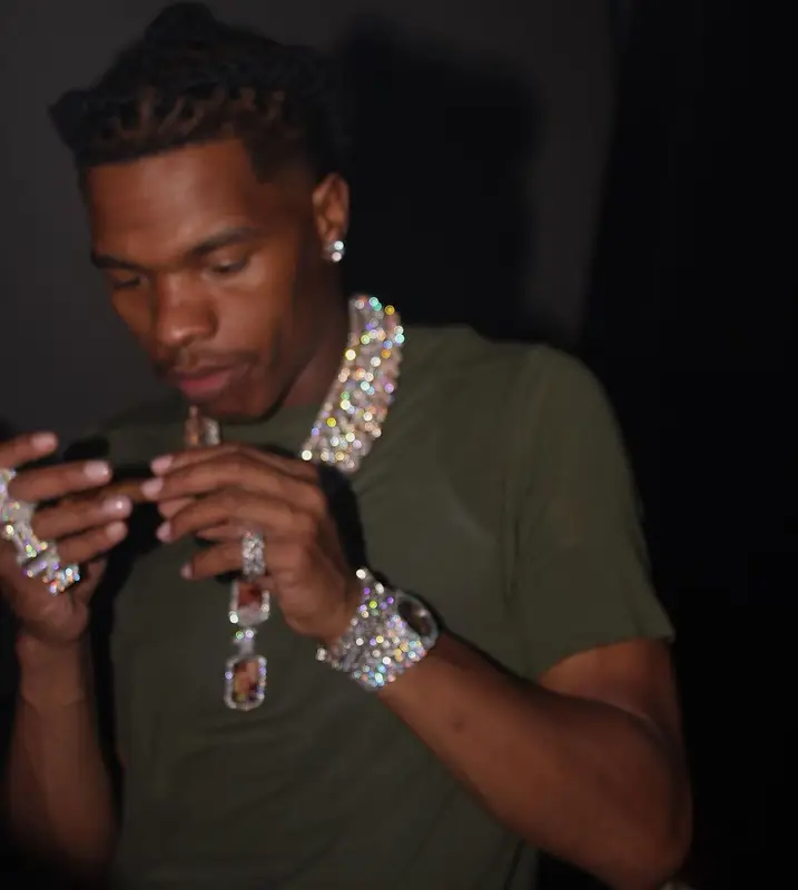 Lil Baby outfit in Rick Owens, Nike, and Undefeated, 2021