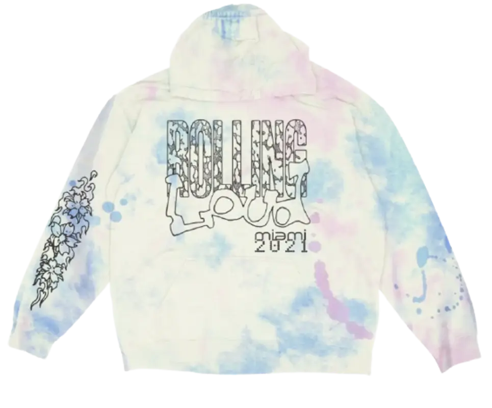 Rolling Loud Merch Sketchy Custom Dyed Hoodie $75