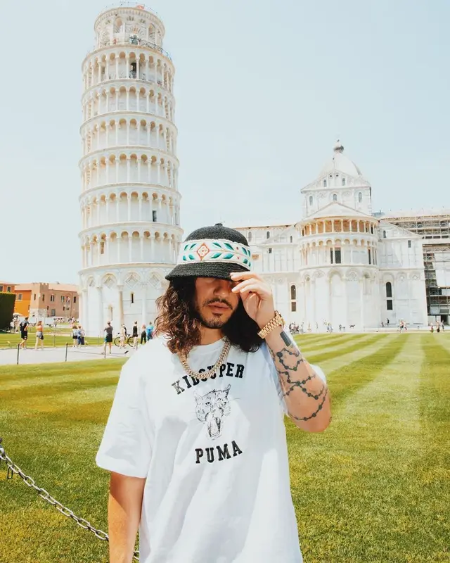 Russ outfit in Puma, Casablanca, and KidSuper, 2021