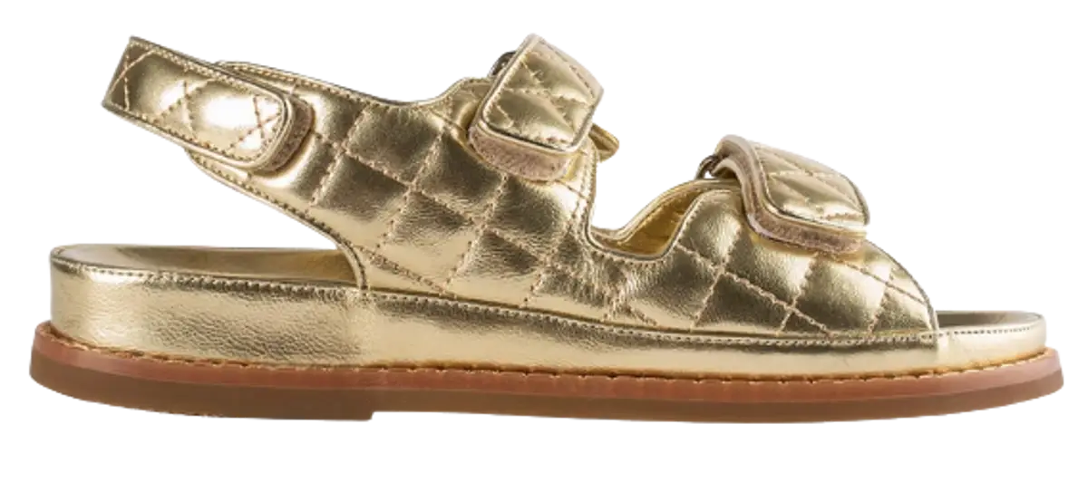 Tony Bianco Hiranni Gold Nappa Metallic 3.5cm Sandals $140