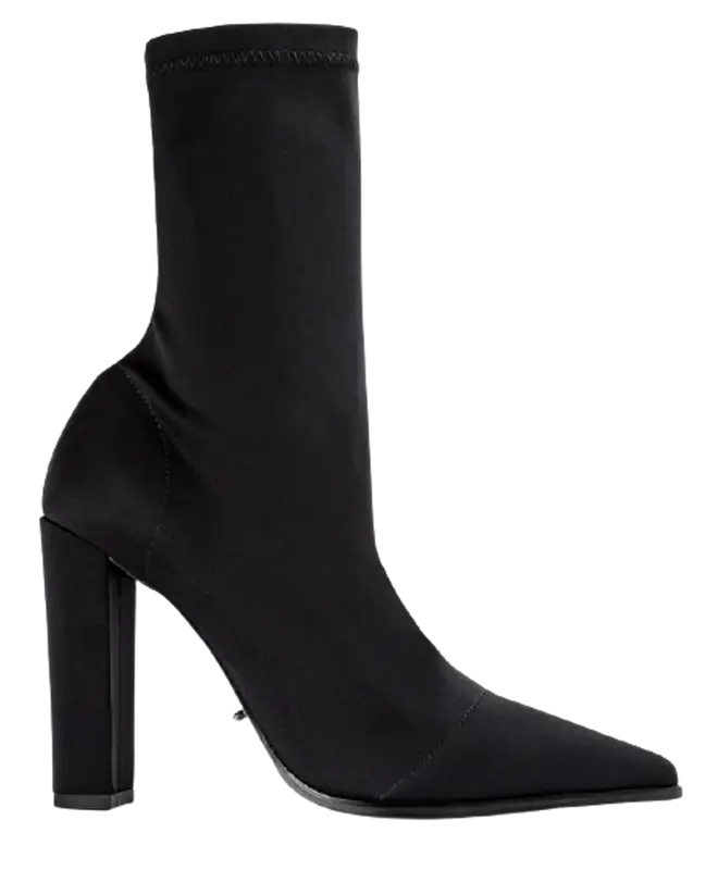 Tony Bianco Lila Black Lycra 10.3cm Ankle Boots $190