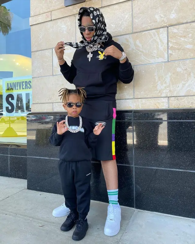 Lil Gotit outfit in Amiri, Dior, and Alexander McQueen, 2021
