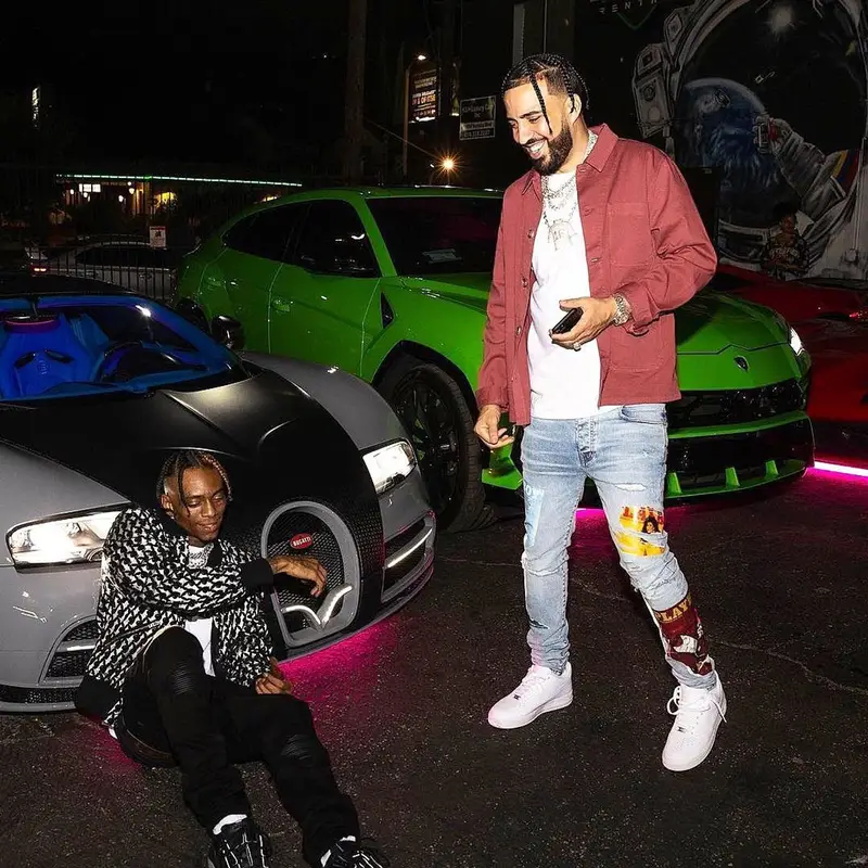French Montana outfit in Twenty Montreal, Amiri, and Nike, 2021