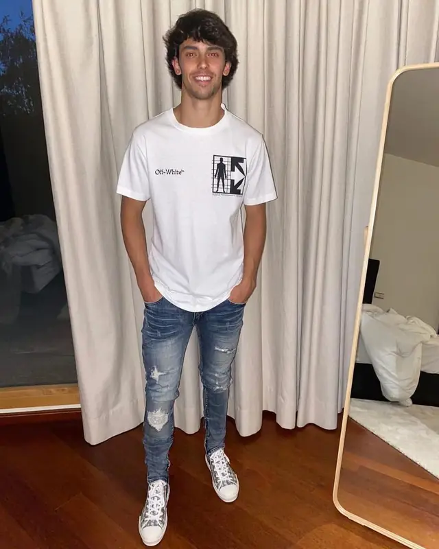 Joao Felix outfit in Off-White, Lusso, and Dior, 2020