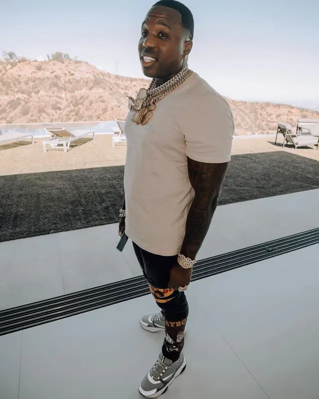 BandMan Kevo outfit in Dior, Amiri, and Playboy, 2021
