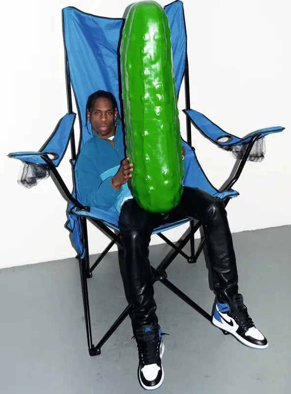 Travis Scott outfit in Patagonia, Saint Laurent, and No Name, 2017