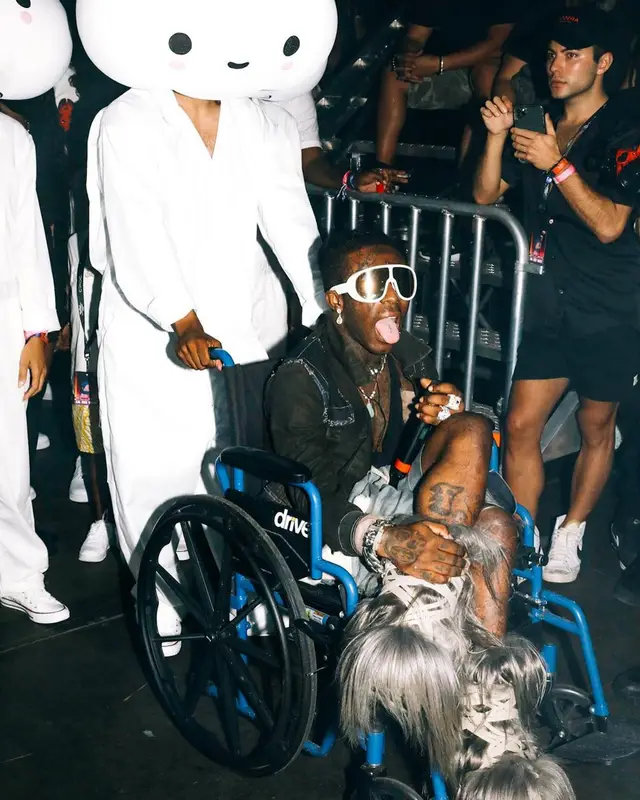Lil Uzi Vert outfit in Rick Owens, Moncler, and Drive, 2021