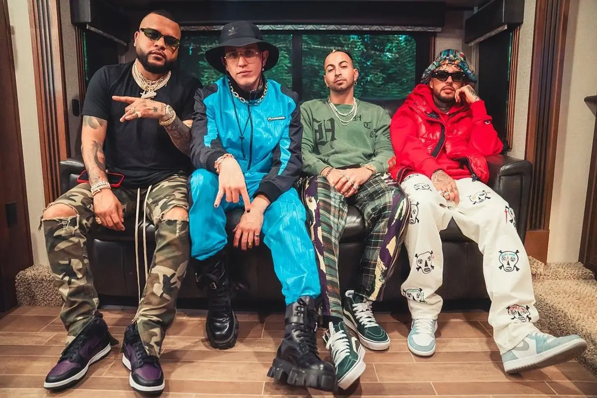 Lenny Tavarez outfit in Marine Serre, Prada, and Adidas, 2021