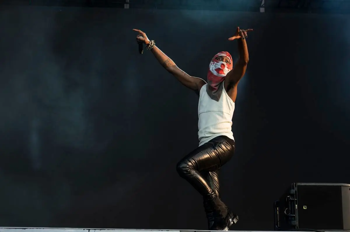 Playboi Carti outfit in Rick Owens, Givenchy, and Chito, 2021