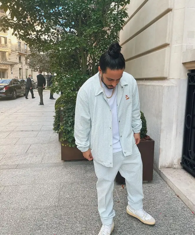 Russ outfit in Maison Kitsune and Lanvin, 2021