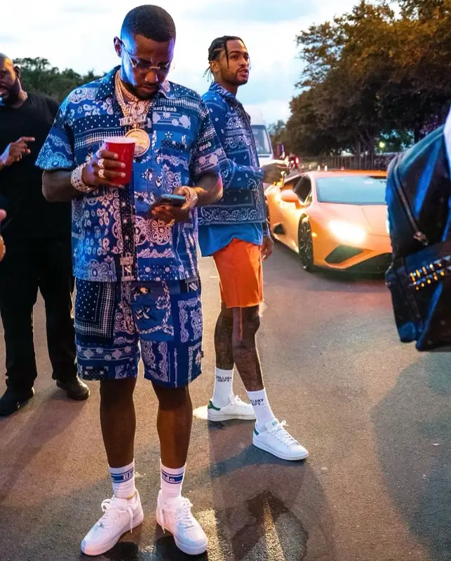 Fabolous outfit in Neighborhood, Nike, and Rhude, 2021