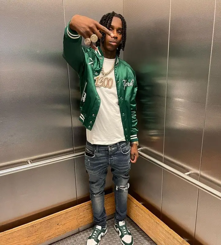 Polo G outfit in Ralph Lauren, Amiri, and Nike, 2021