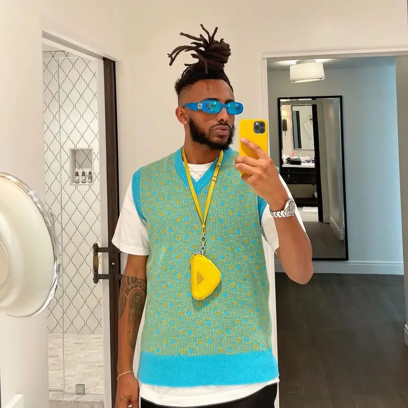 Amine outfit in Marni and Gucci, 2021