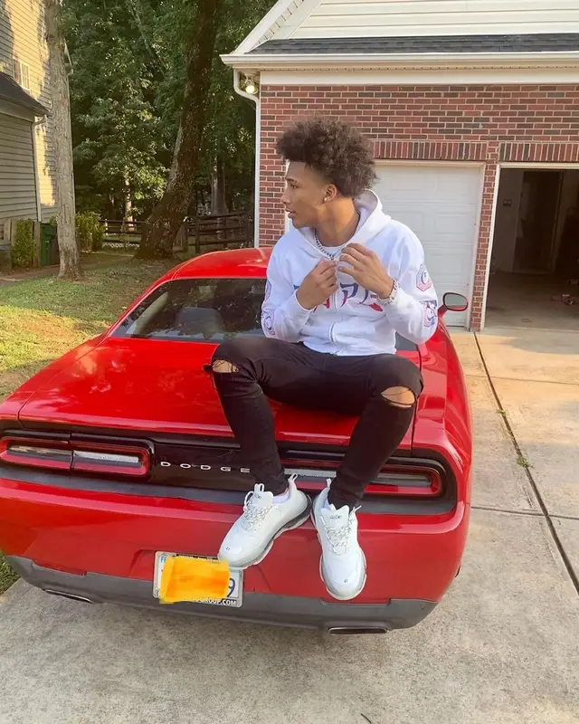 Mikey outfit in Bape, Valabasas, and Balenciaga, 2021