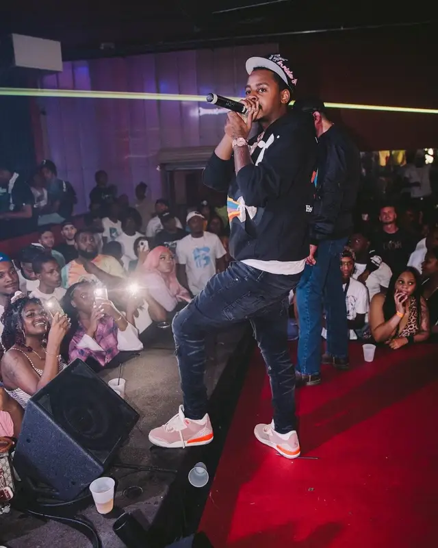 Babyface Ray outfit in Cactus Plant Flea Market, Amiri, and Reach, 2021