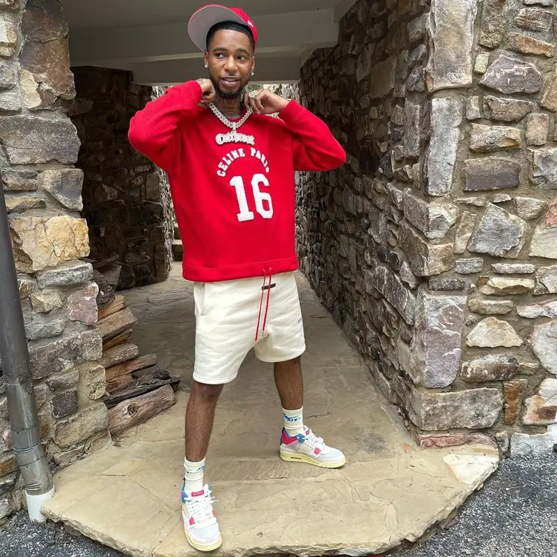 Key Glock outfit in Celine, Fear of God, and Jordan, 2021