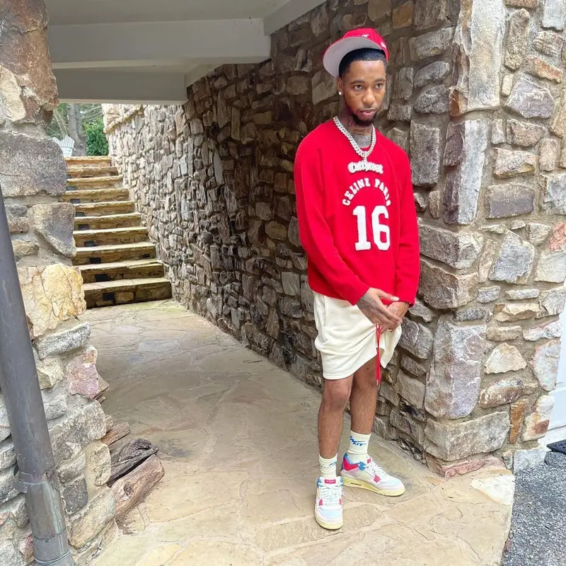 Key Glock outfit in Celine, Fear of God, and Jordan, 2021