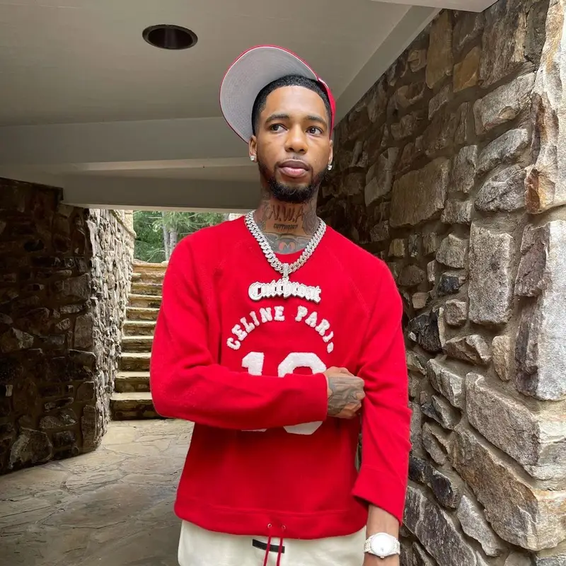 Key Glock outfit in Celine, Fear of God, and Jordan, 2021