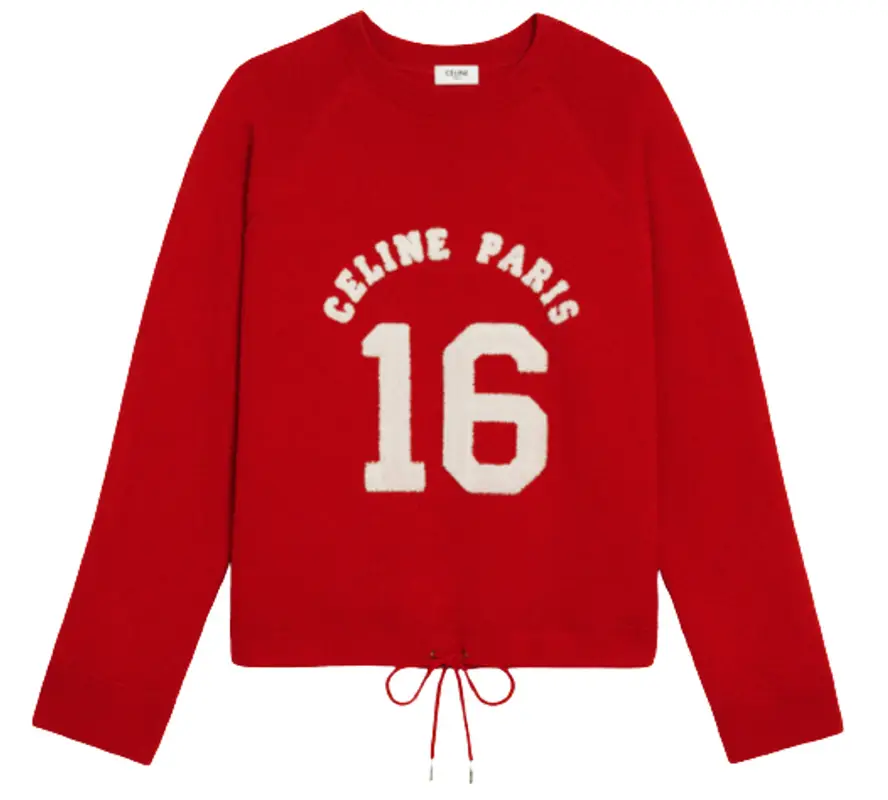 Celine 16 Wool and Cashmere Red Sweatshirt $1150