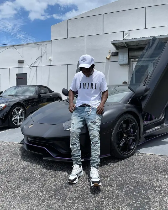 Jackboy outfit in Dior, Amiri, and Playboy, 2021