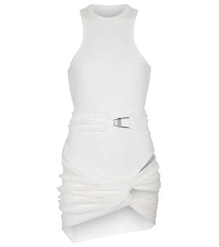 The Attico Ribbed Cotton Jersey Mini Dress $911