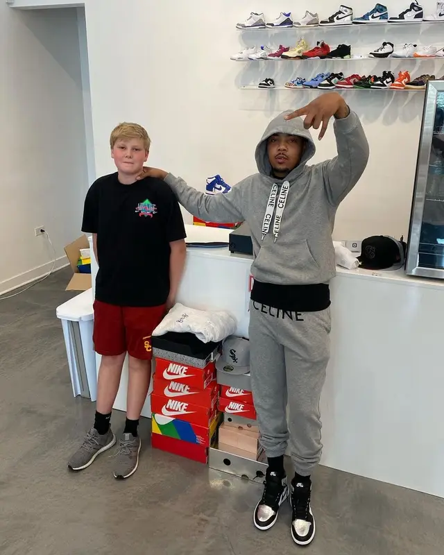 G Herbo outfit in Celine and Nike, 2021