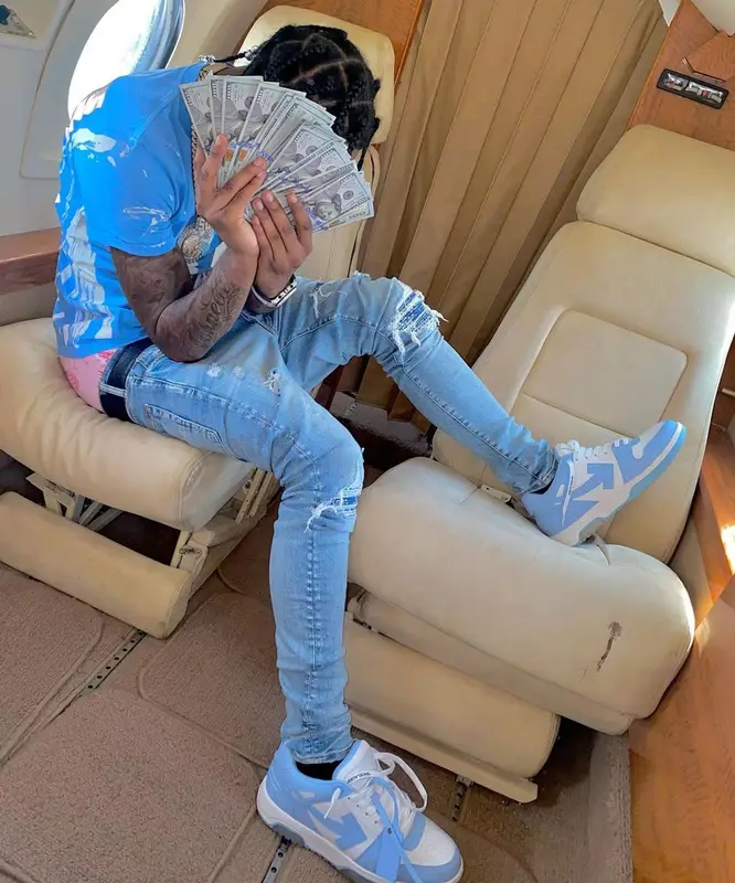 Ron Suno outfit in Off-White, Amiri, and Gucci, 2021
