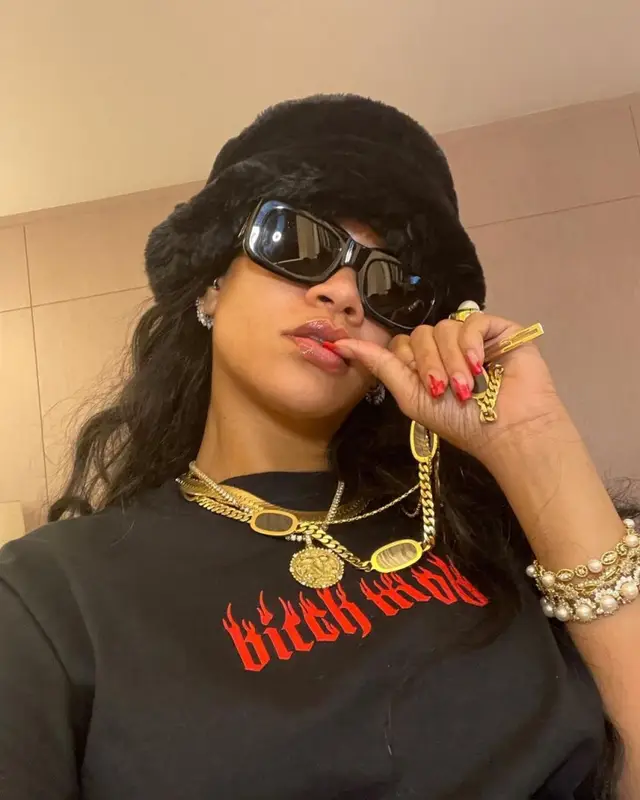 Rihanna outfit in The Attico, R13, and Linda Farrow, 2021