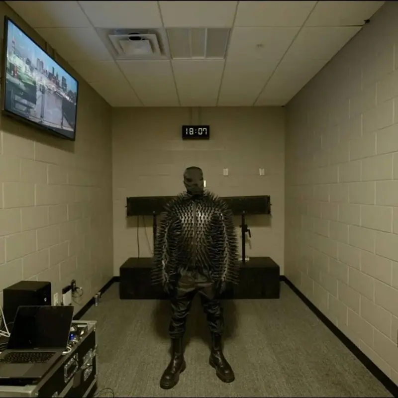 Kanye West outfit in Balenciaga, Nike, and Bottega Veneta, 2021