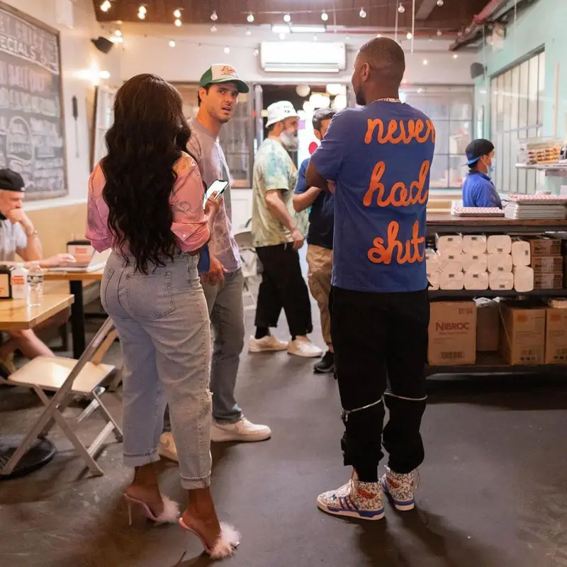 Fabolous outfit in Atelier New Regime, Rhude, and Adidas, 2021
