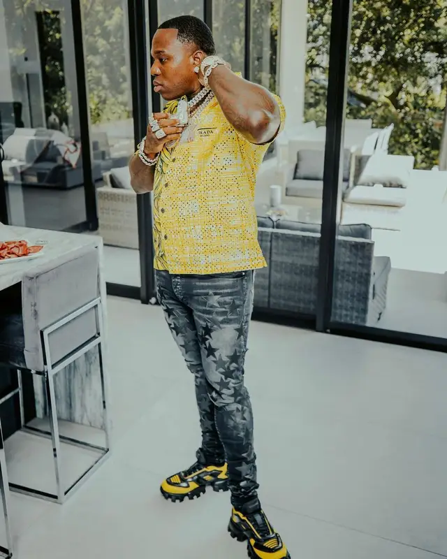 BandMan Kevo outfit in Prada, Amiri, and Chemist, 2021