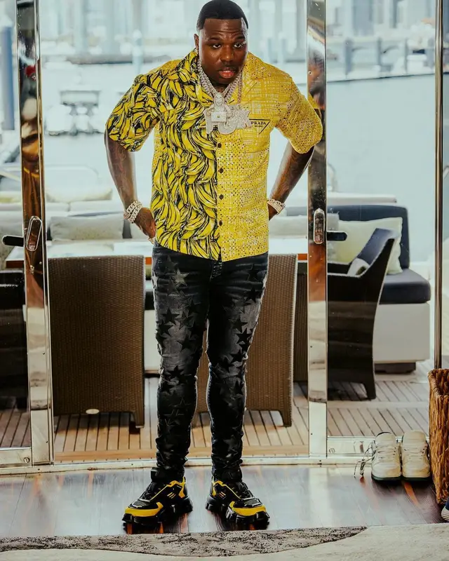 BandMan Kevo outfit in Prada, Amiri, and Chemist, 2021