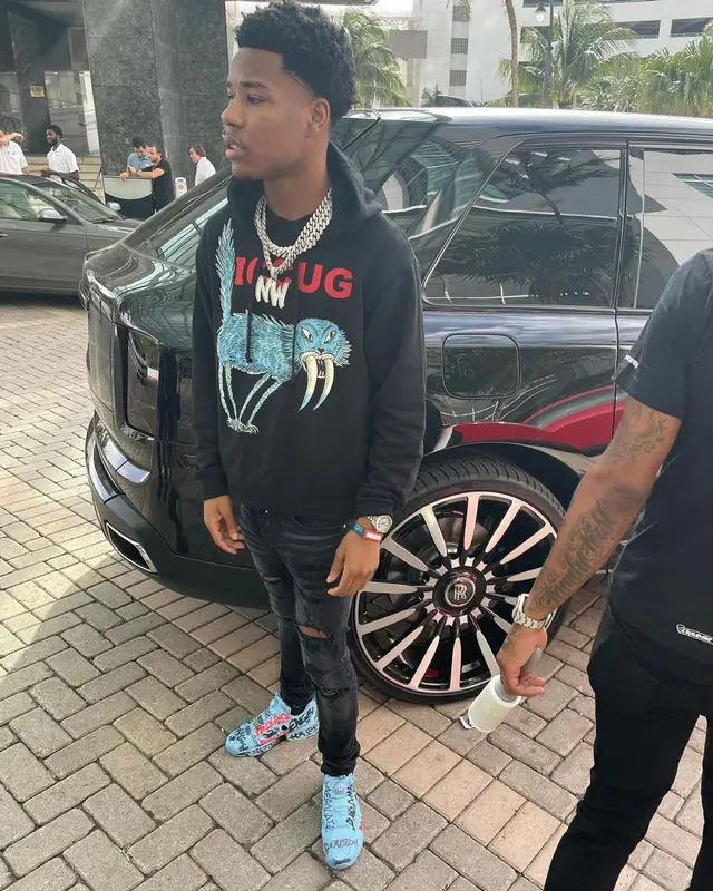 Nardo Wick outfit in Gucci, Amiri, and Reebok, 2021