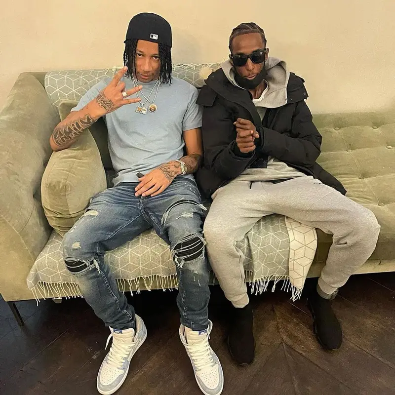 Digga D outfit in Amiri, Nike, and New Era, 2021