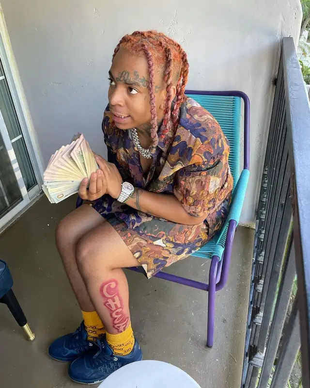 Lil Gotit outfit in Dior, Gucci, and Peter Doig, 2021