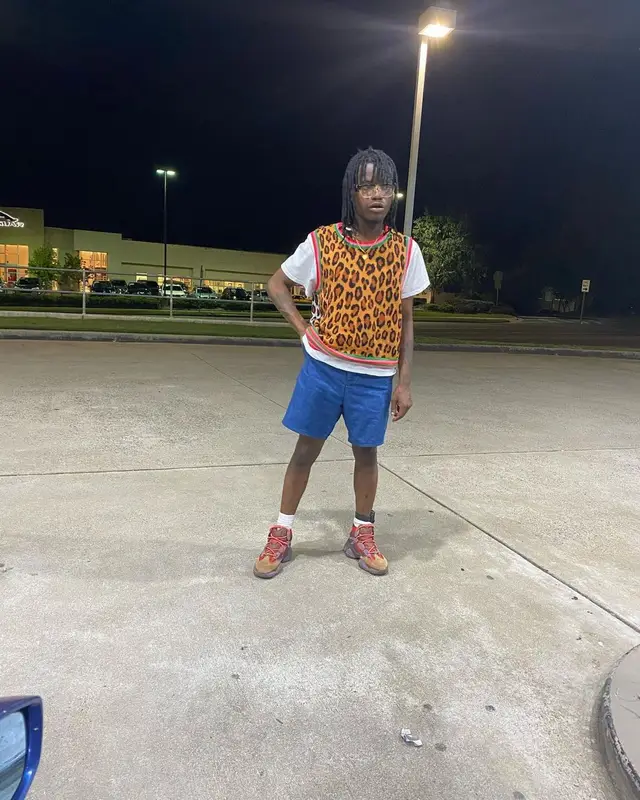 Ian Connor outfit in Comme Des Garcons, Adidas, and Gucci, 2021
