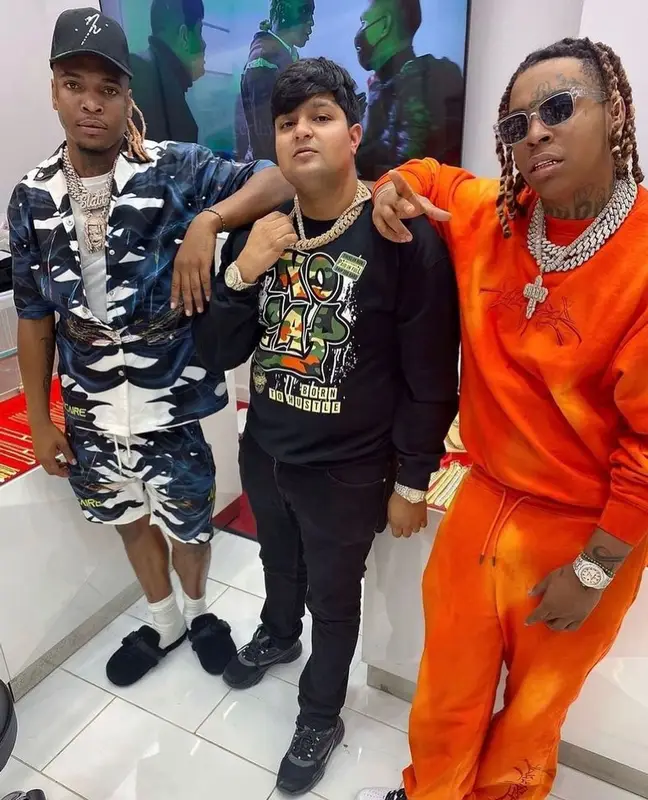 Lil Keed outfit in Vicaire, Suicoke, and John Elliott, 2021