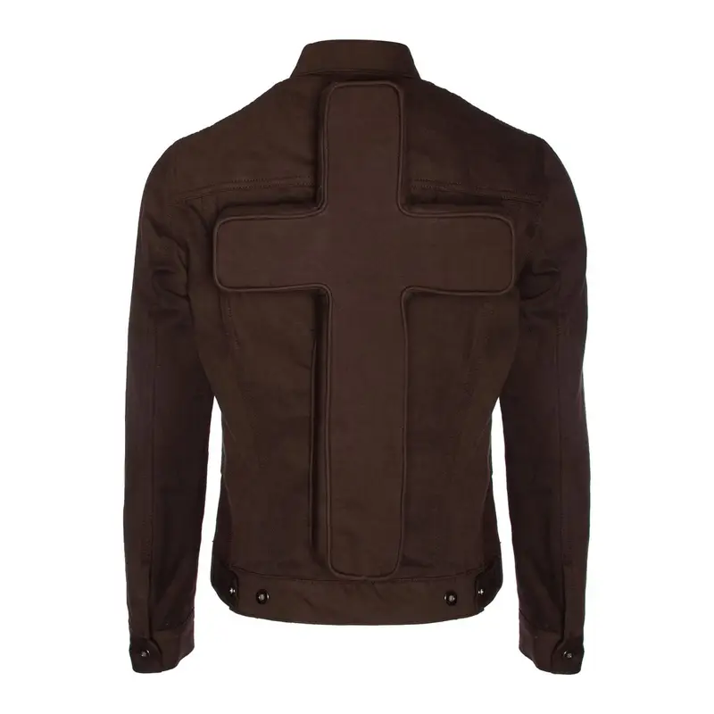 brown denim trucker jacket