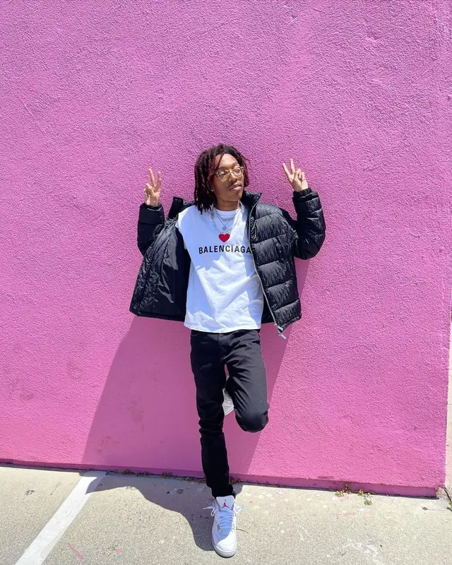 Lil Tecca outfit in Dior, Amiri, and Ray-Ban, 2021