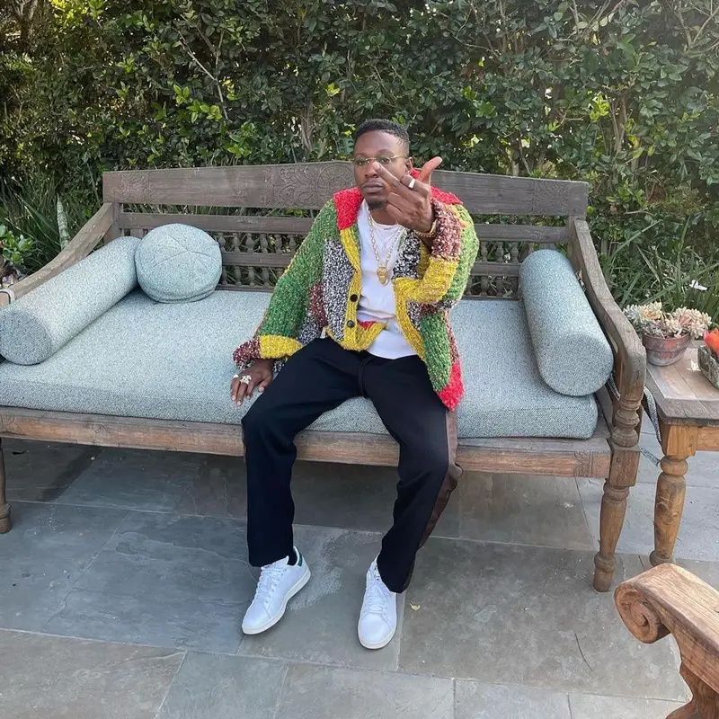 Joey Badass outfit in JW Anderson, Adidas, and Cartier, 2021
