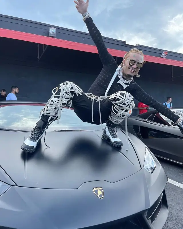 Lil Pump outfit in Balenciaga, Rick Owens, and Chrome Hearts, 2021