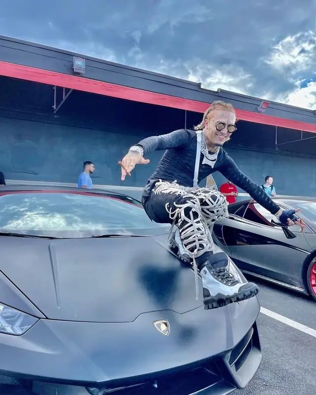 Lil Pump outfit in Balenciaga, Rick Owens, and Chrome Hearts, 2021
