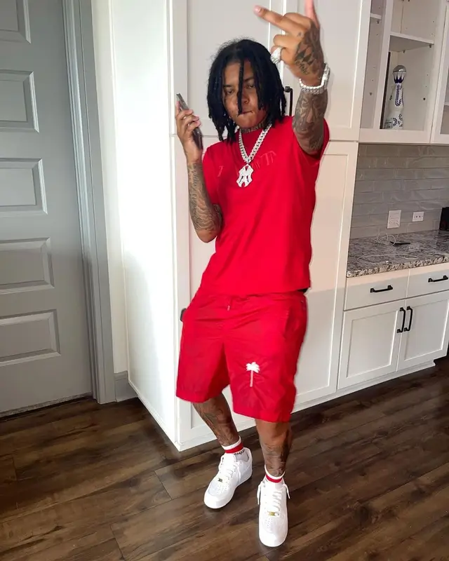Young M.A outfit in Lanvin, Palm Angels, and Louis Vuitton, 2021