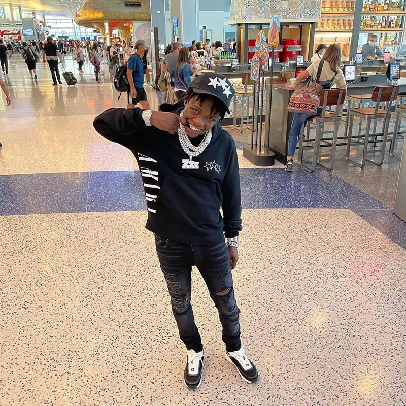 Jackboy outfit in Chanel and Amiri, 2021