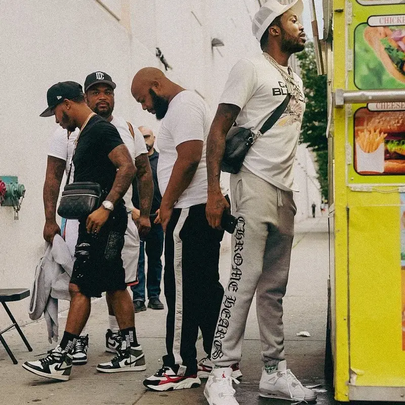 Meek Mill outfit in Casablanca, Louis Vuitton, and Dior, 2021