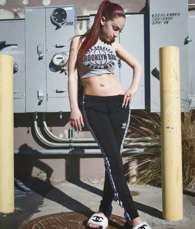 Bhad Bhabie outfit in H&M, Adidas, and Custom, 2018