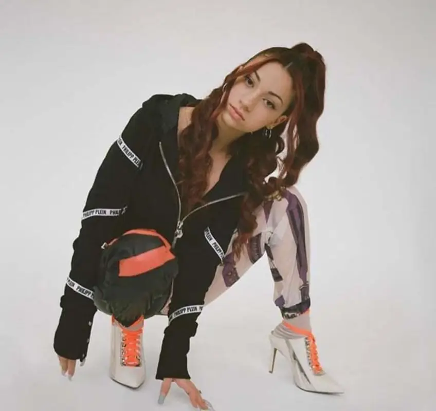 Bhad Bhabie outfit in Philipp Plein, Versace, and No Name, 2018