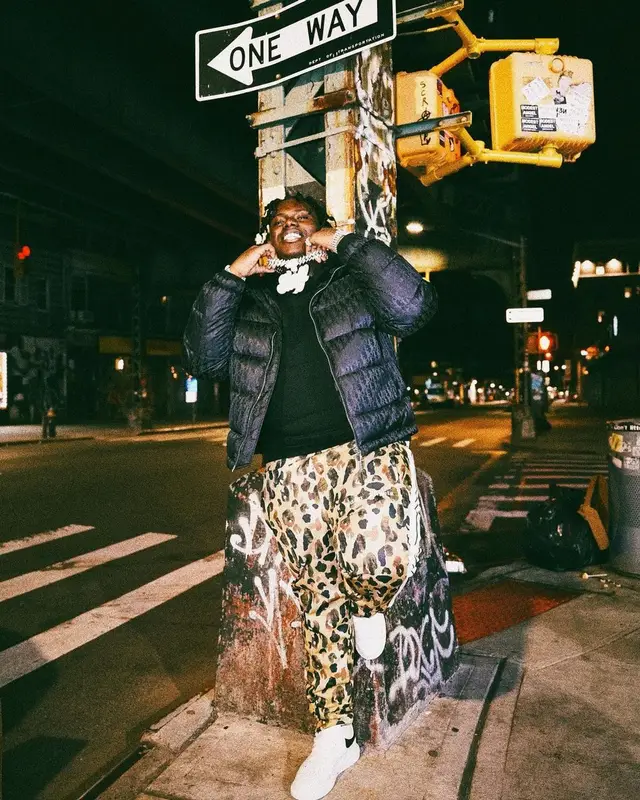 Sheff G outfit in Dior, Amiri, and Palm Angels, 2021